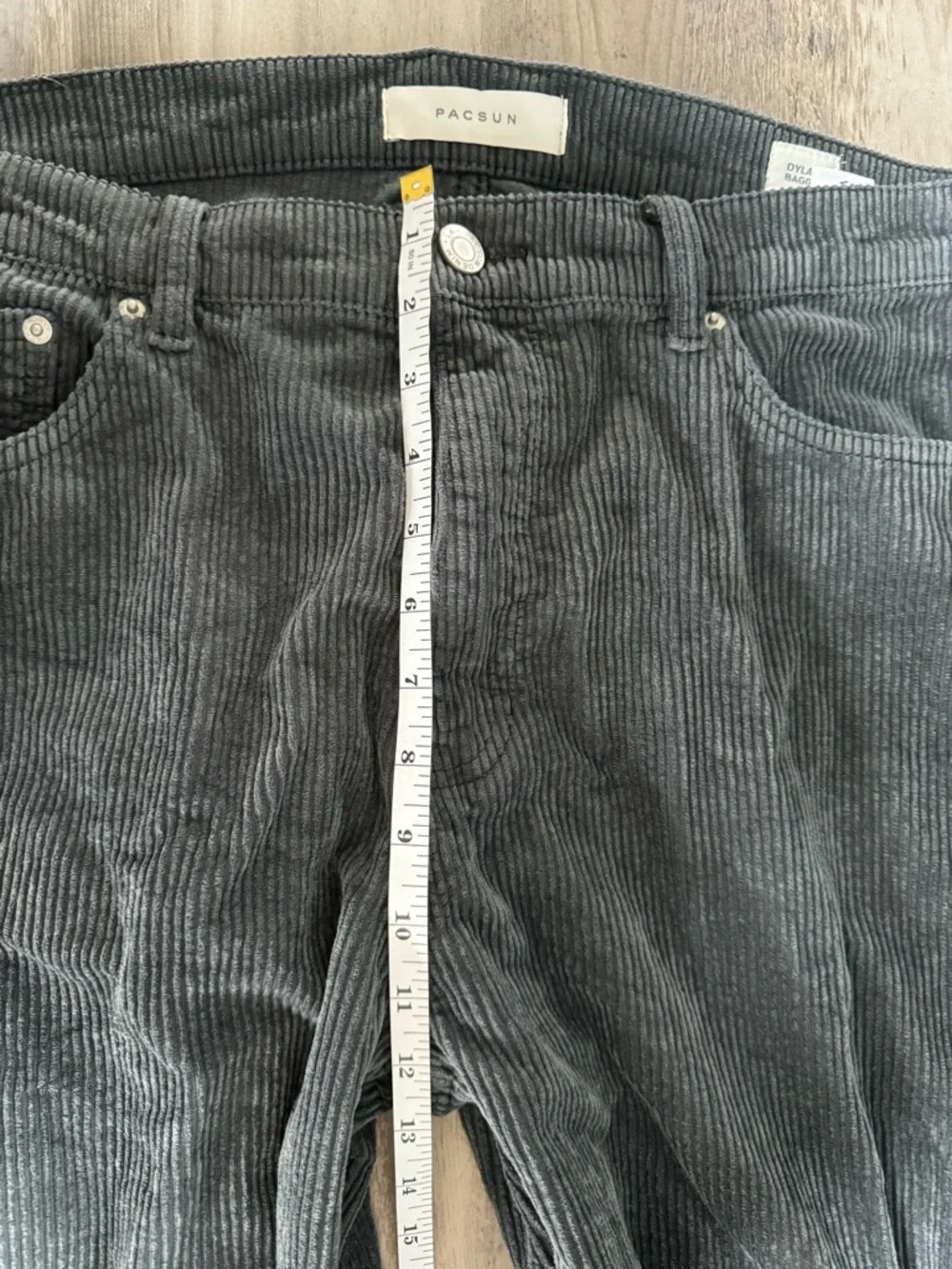 PacSun Men's Dark Gray Corduroy Dylan Baggy Pants - Picture 9 of 12